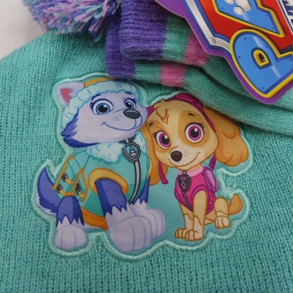 Nickelodeon PAW Patrol Toddler Girls OSFM Shimmer Knit Hat Mittens Set NEW NWT - Picture 2 of 7